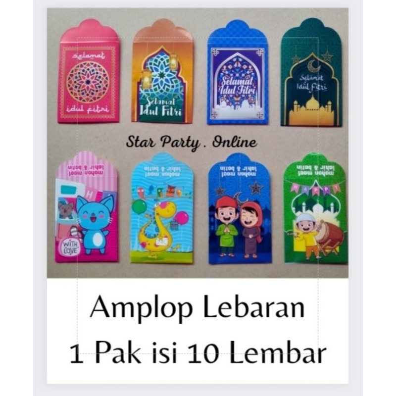 Amplop Lebaran Anak Umum per 10 pcs /Amplop Idul Fitri/ Angpao Lebaran