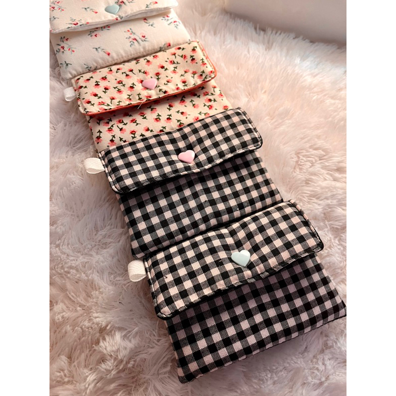 WSN Puffy Card Holder Tempat Dompet Kartu Gingham Coquette