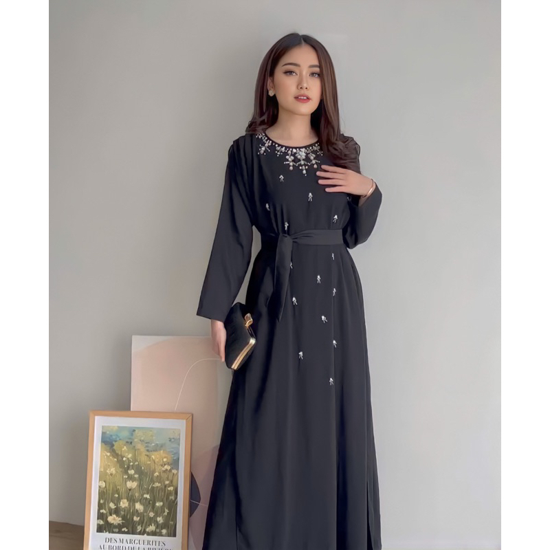 GLAMZI.ID - Shafira Dress | Gamis Baju muslim Gaun Lebaran Long Dress Tali