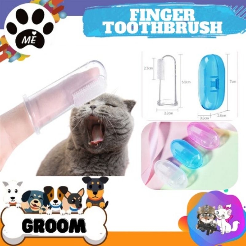 Pet Brush &quot;FINGER TOOTHBRUSH&quot; Sikat Gigi Jari Hewan