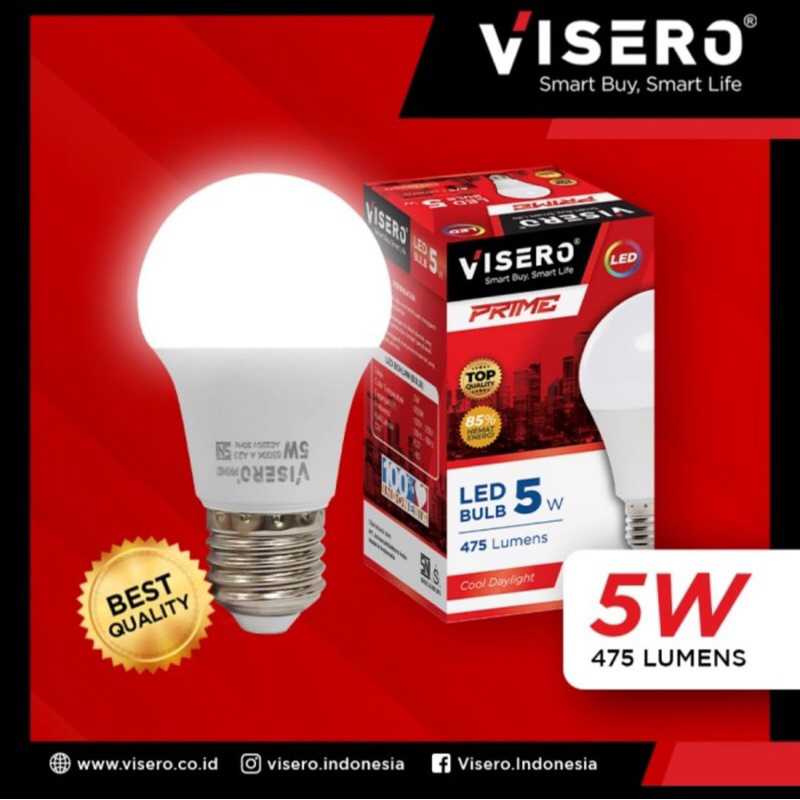 LAMPU BULB LED VISERO PRIME 5W SNI