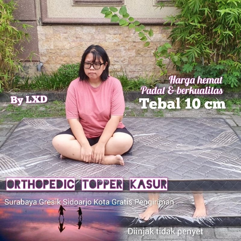Topper Kasur atau spring bed orthopedic padat 120 x 200 tebal 10 cm LXD