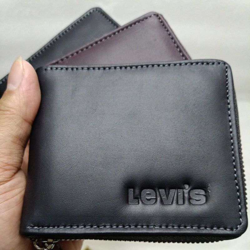 Dompet Kulit Resleting L-1050 Pria Wanita Hitam &amp; Coklat