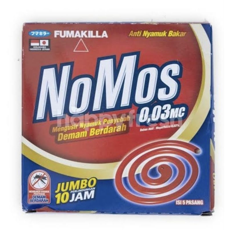 Obat Nyamuk Bakar Nomos DBD Jumbo 10 Jam (isi 5 pasang)