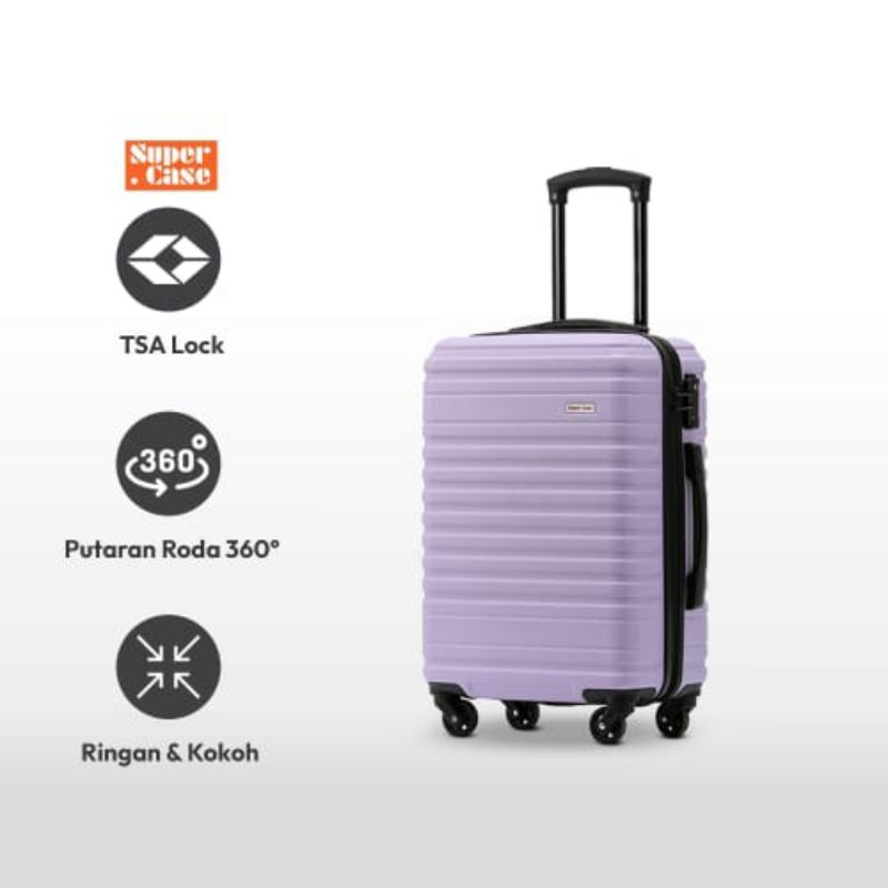 Supercase 20 Inci Sour Belt Koper 4 Roda - Ungu Lilac , LUGGAGE SOUR BELT 20 INCH LILAC