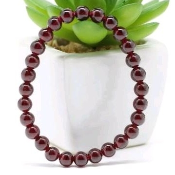 Gelang Batu Natural Dark Red Garnet Original