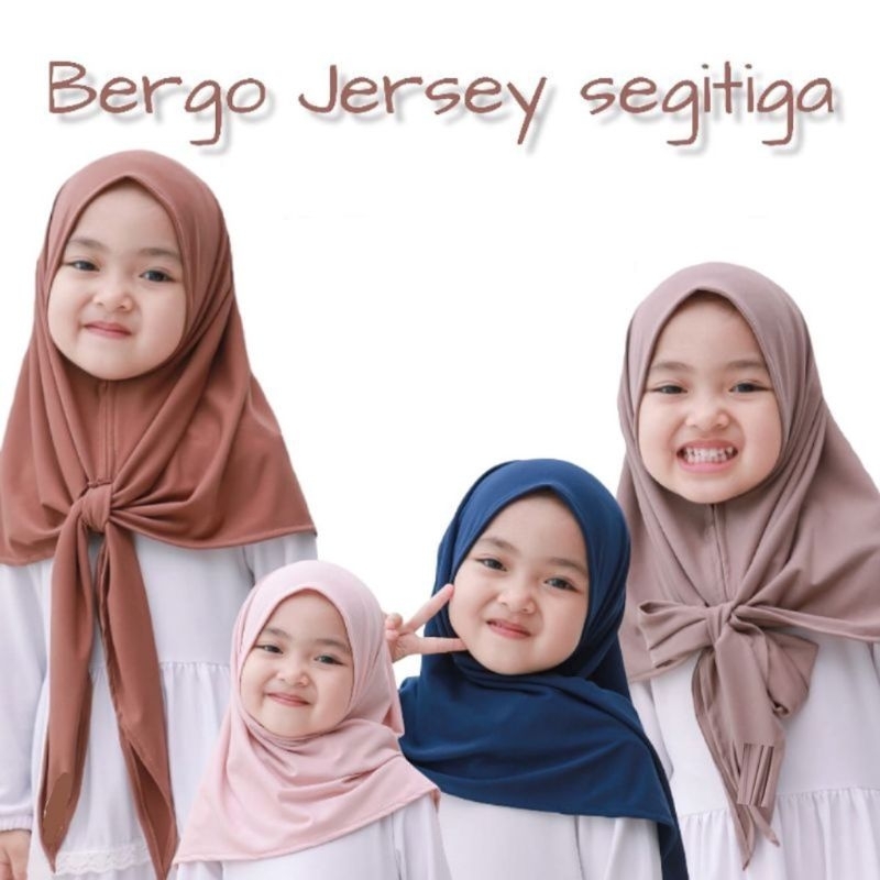 Hijab segitiga instan Jersey anak usia 7-13 tahun / Jilbab segitiga instan Jersey anak remaja