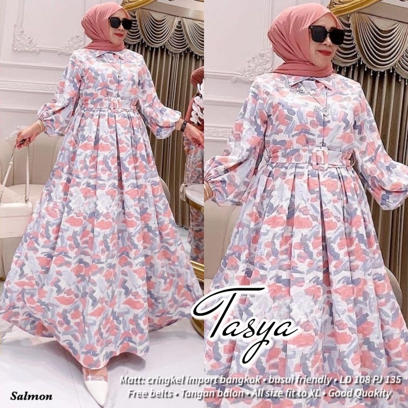 TASYA DRESS GAMIS BUNGA BUSUI CRINGKEL IMPORT BANGKOK ORI