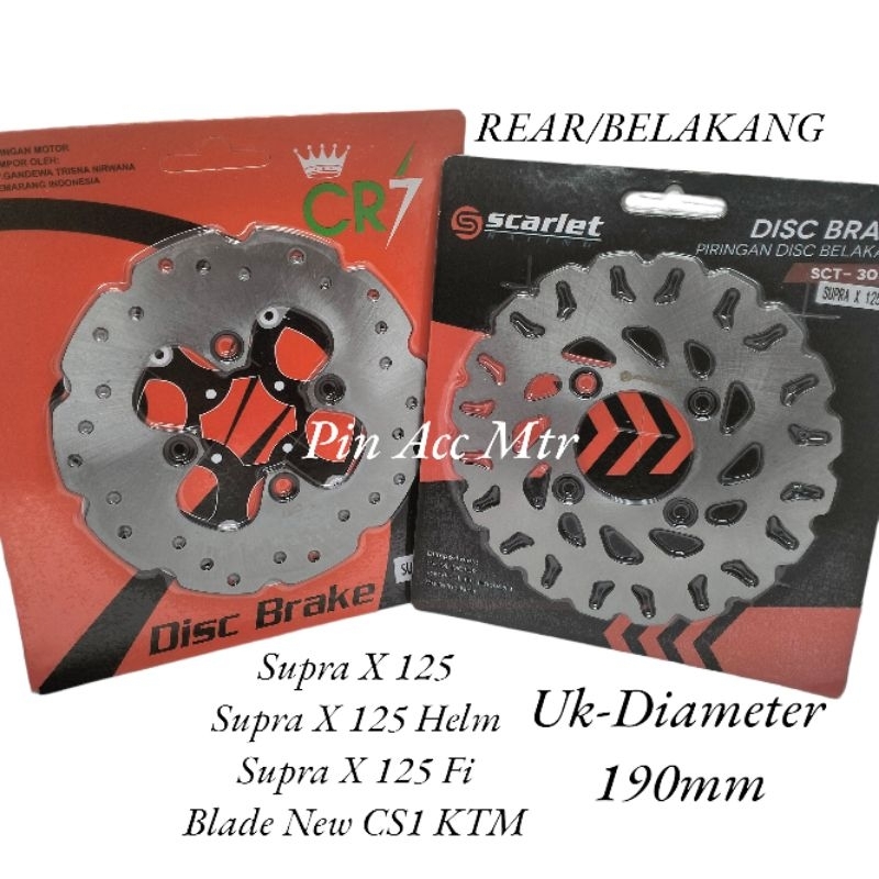 Piringan Disc Cakram Breke Belakang PNP Motor Supra X 125 /Supra X 125 Fi/Supra X 125 Helm/Blade New / CS1/KTM/SONIC PNP Uk-Diameter 190mm Belakang