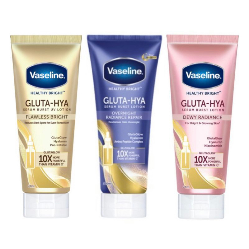 Vaseline Healthy Gluta Hya Flawless Dewy Serum Burst UV Lotion 200 ML - 100% Original Unilever