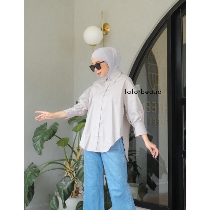 GAUDY OVERSIZE KEMEJA JUMBO POLOS WANITA KOREAN STYLE