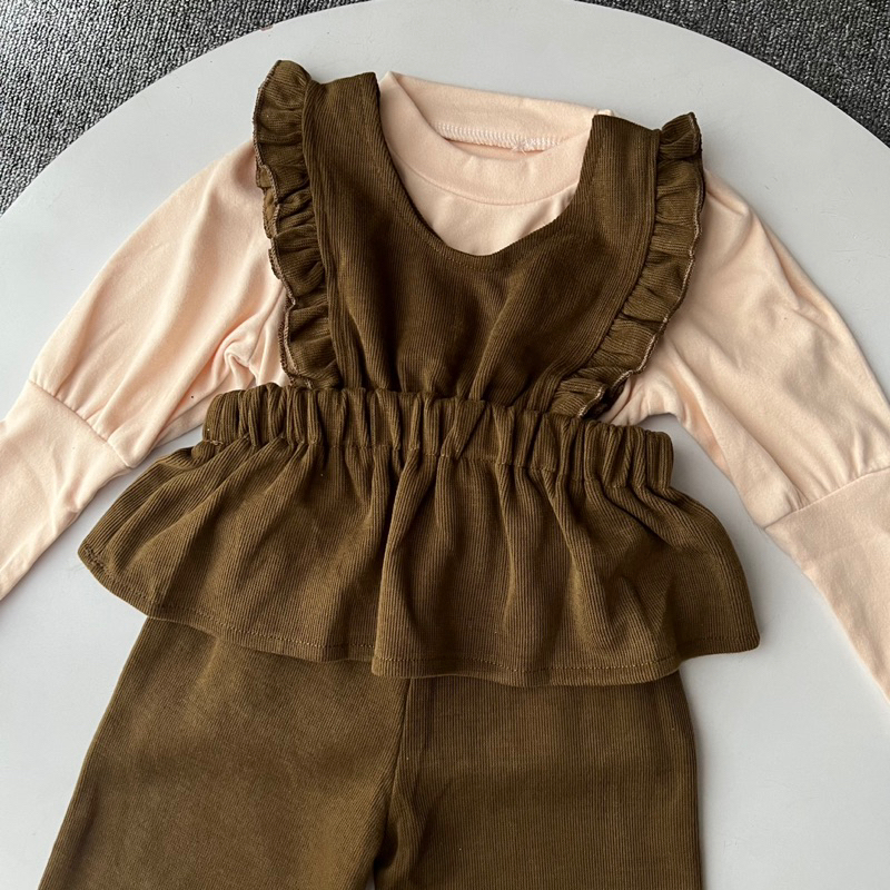 Canna Set corduroy knit 3in1 | setelan anak perempuan