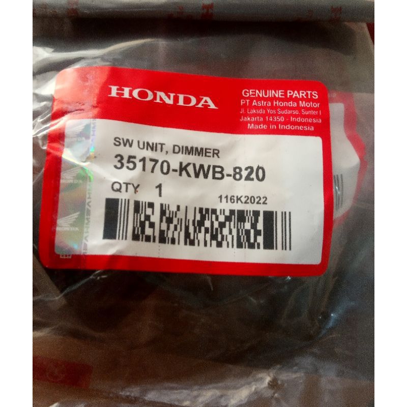 Tombol Dim 3 titik Untuk motor Honda