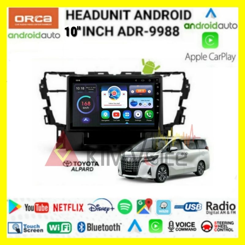 Head Unit Android Orca 10 inch OEM Alphard 2018 Voice Command
