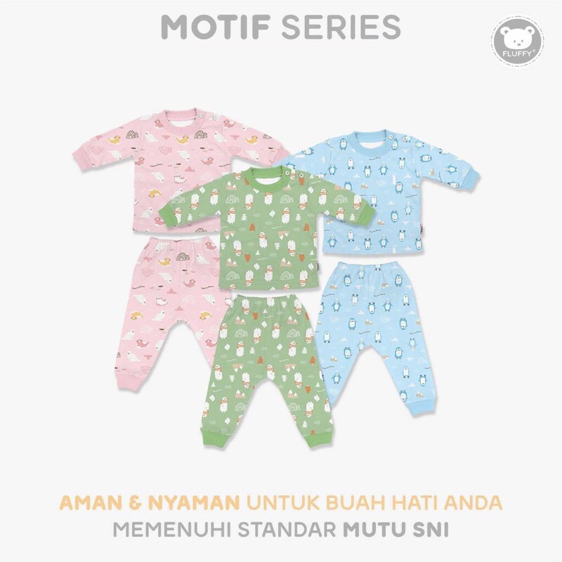 FLUFFY BAJU BAYI NEWBORN STELAN ANAK PANJANG/ PENDEK PANJANG / PENDEK By Lidyamomnbaby