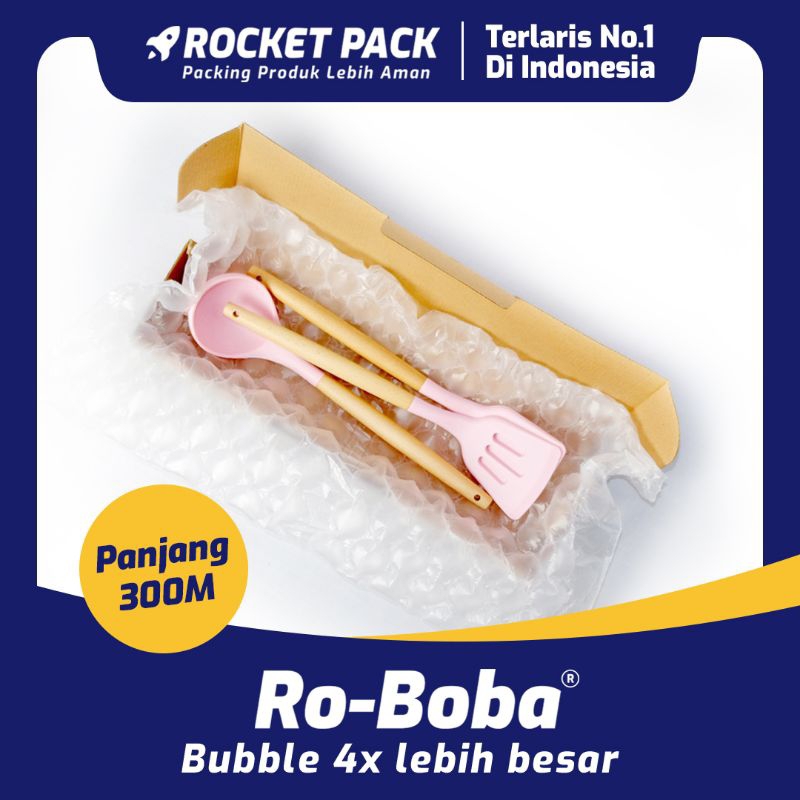 

Inflatable Air Bubble Cushion Wrap Ro-Boba 300m 40x30cm Rocket Pack REGULER