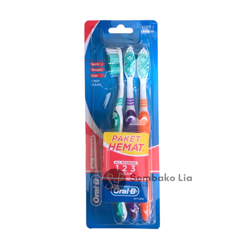 Oral-B Sikat Gigi Toothbrush 123 Soft 3s