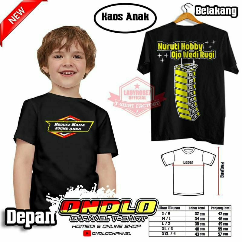 kaos sound system anak spesial REQUEST nama sound