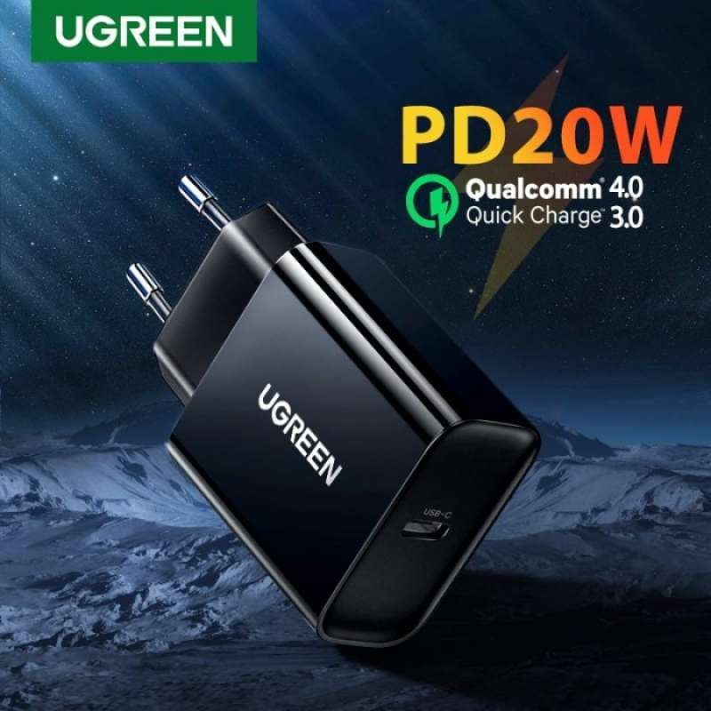 UGREEN ORIGINAL CHARGER SET 20W TYPE C TO LIGHTNING Made For Iphone 12 13 14 Pro Max MFI Ori 20 Watt Adaptor Adapter Casan