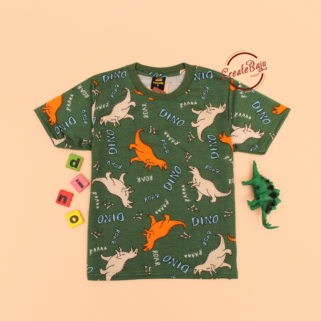 PROMO 7.7 KAOS ANAK LAKI PRINTING DINOS ROAR 1-7 TAHUN BAJU ATASAN ANAK FASHION TERMURAH BAHAN KATUN