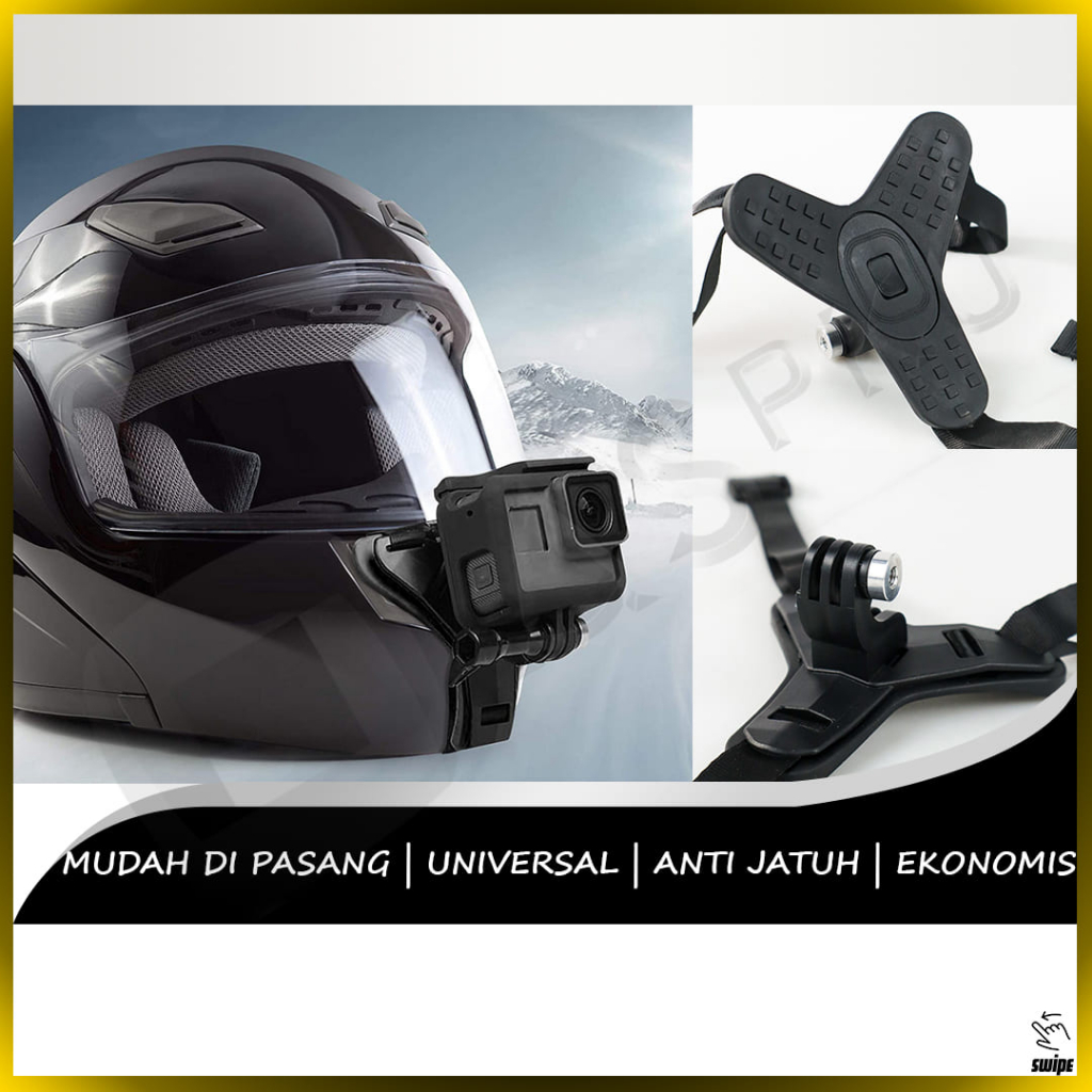 Mounting Helm Universal Mount Dudukan Penahan Holder Camera Kamera Rekaman Vlog Vlogger Merekam