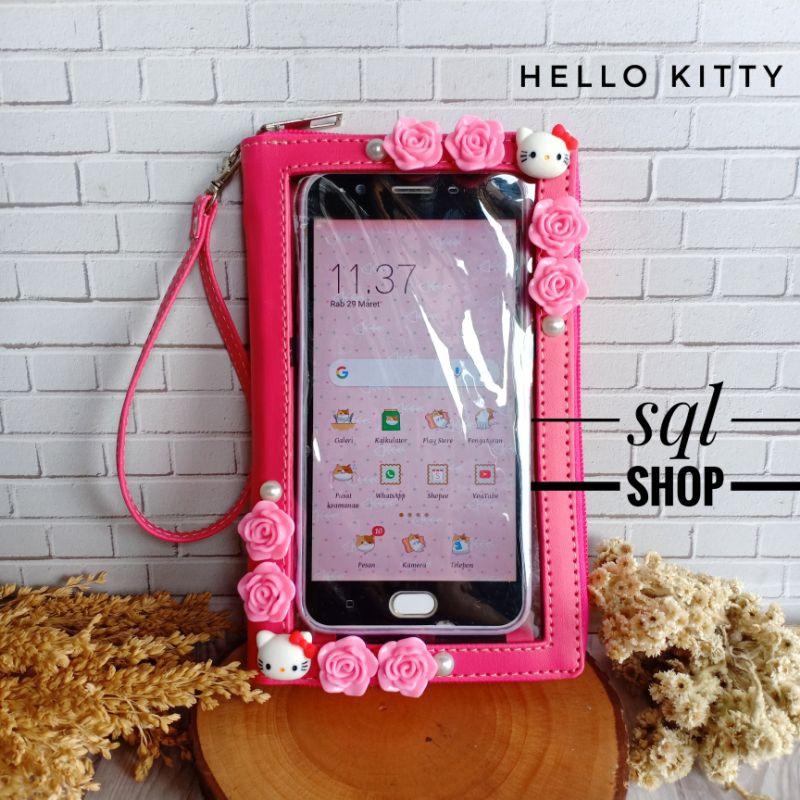SQL SHOP Dompet hp hello kitty pink rose | Dompet hp karakter | Dompet hp dan uang