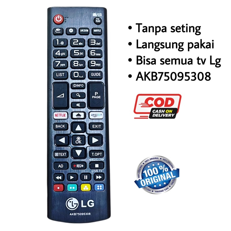 REMOT / REMOTE TV LCD LED LG ASLI ORIGINAL AKB75095308