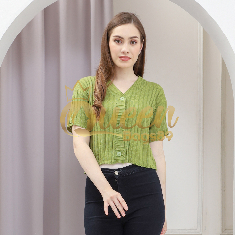 Queenbags89 baju outfit cewek baju atasan wanita baju Rajut joana crop top