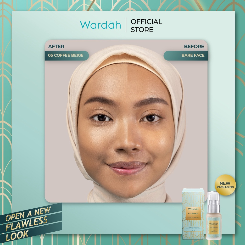 Wardah Exclusive Liquid Foundation - Foundation Matte Yang Tahan Lama Hingga 8 Jam - Alas Bedak dengan SPF 30 - Hasil Akhir Flawless