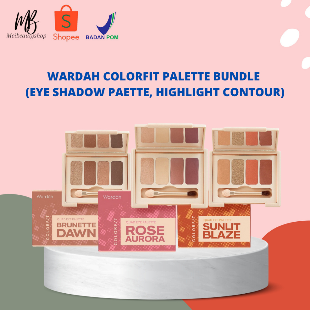 Wardah Colorfit Palette Bundle (Eye Shadow Paette, Highlight Contour, Lip mousse)