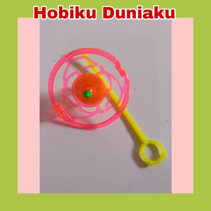 Mainan Gangsing Tarik Transparan Plastik