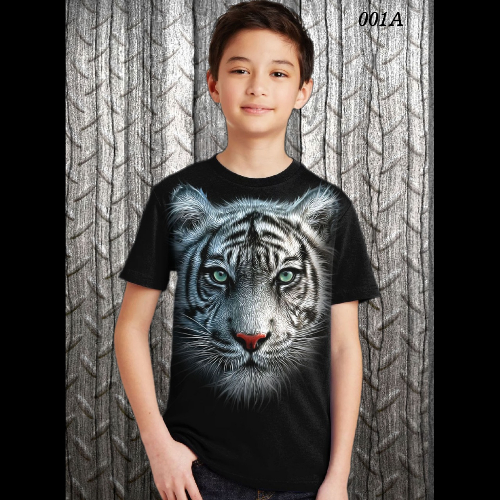 Kaos distro anak umur 5tahun-13tahun motif macan MC-25 / Kaos anak-anak