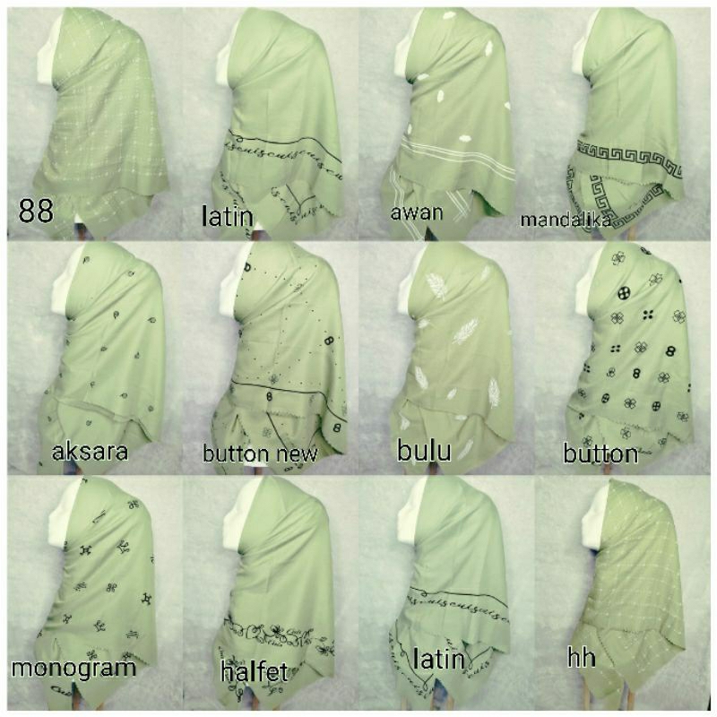 KERUDUNG SEGIEMPAT VOAL TERBARU/ hijab segiempat voal sage green viral