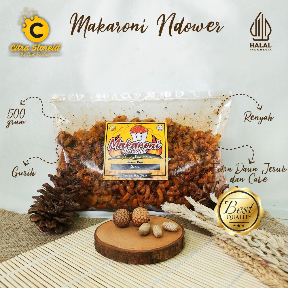 

MAKARONI NDOWER EXTRA PEDAS BANTET DAUN JERUK BUMBU BASAH HOMEMADE CEMILAN VIRAL KEKINIAN MURAH SEHAT MAKANAN RINGAN 500GR