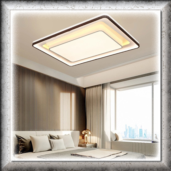 Lampu hias tempel plafon MINIMALIS modern FUTURISTIK BROWN WHITE LED REMOTE CONTROL ceiling lighting