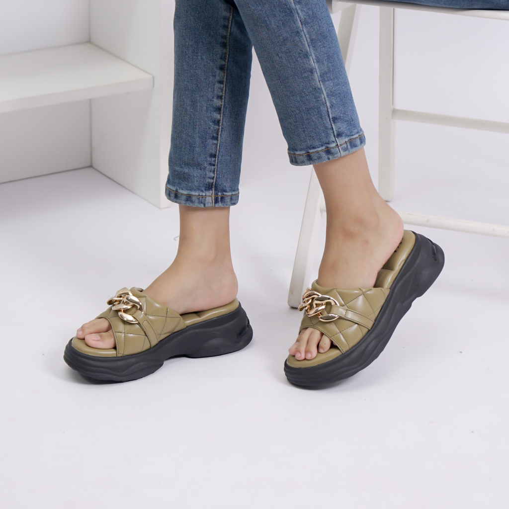 Adarastore - Dunkenstock CHERIYA Sandal Casual Wanita Sendal Platform Cewek Empuk Premium