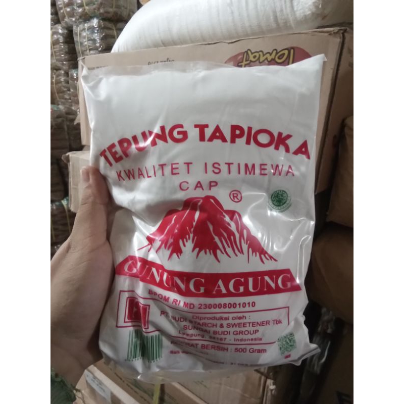 Tepung tapioka 500g x 20 bks cap gunung agung / tepung tapioka 1/2kg / tapioka cap gunung agung merah
