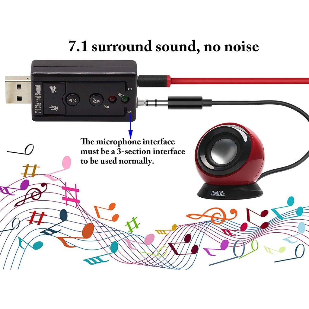 USB sound card 7.1 / usb sound / sound card 7.1