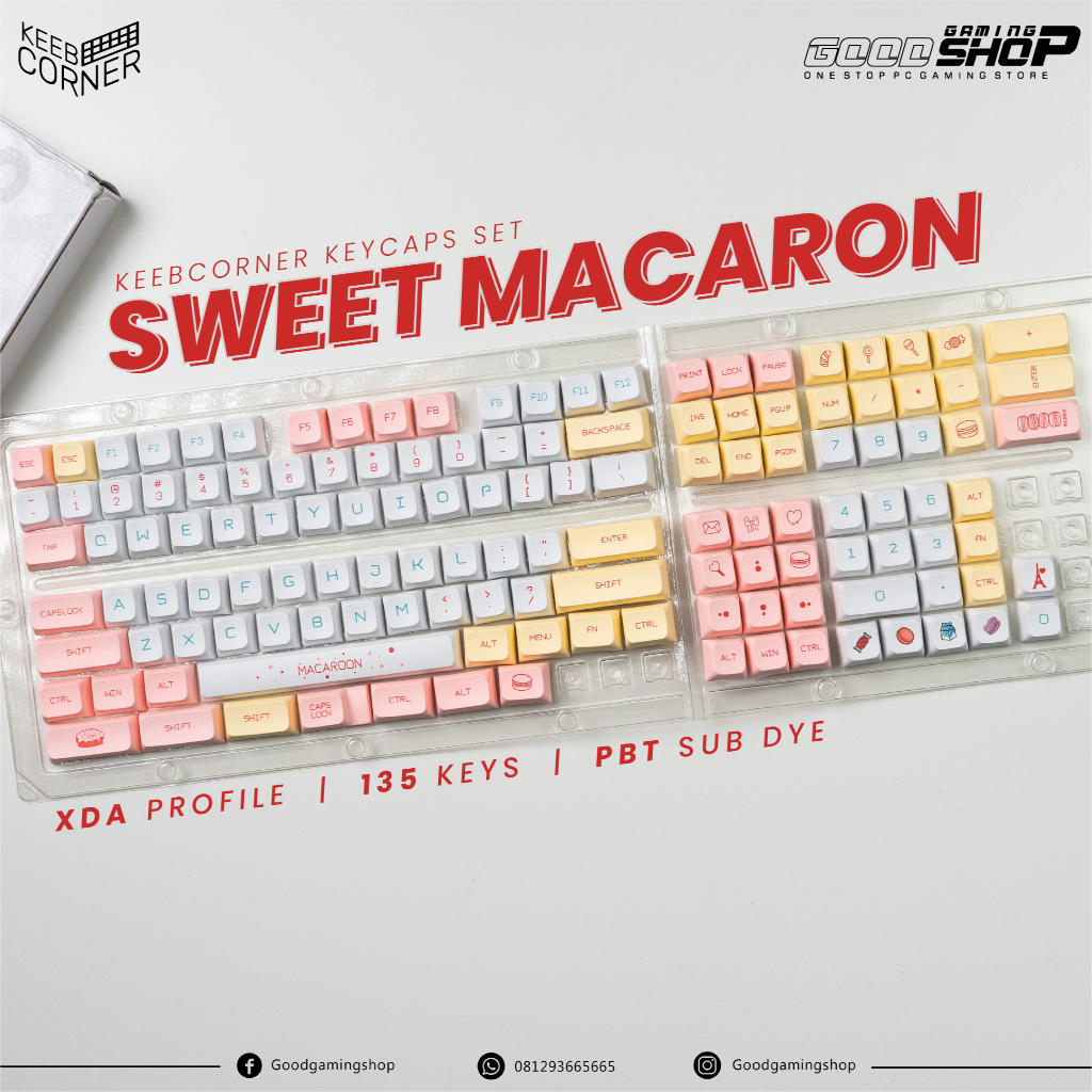 KC Keycaps SweetMacaron XDA 135 Keys