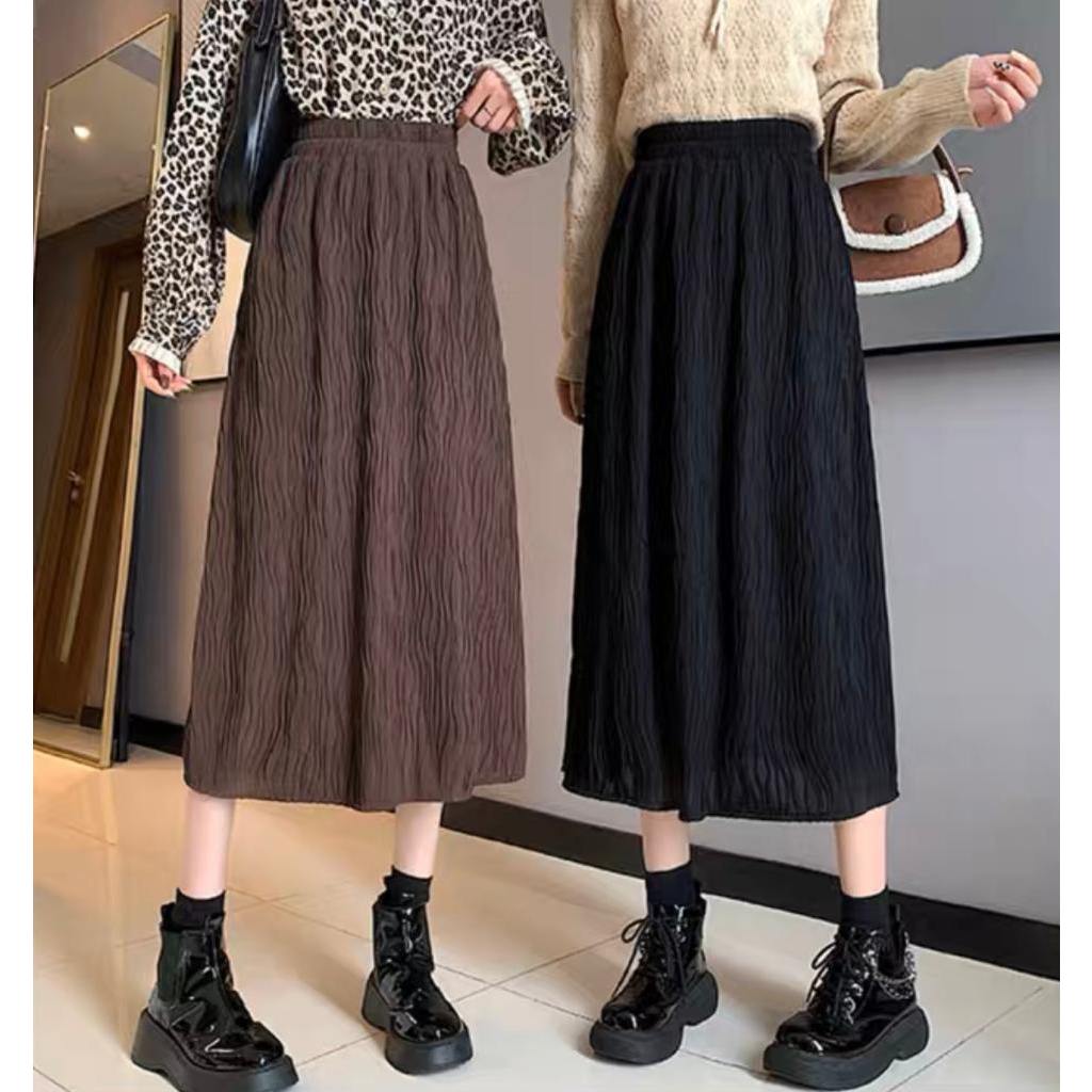 Cherry_127 | skirt waffle korean style | rok panjang wanita premium