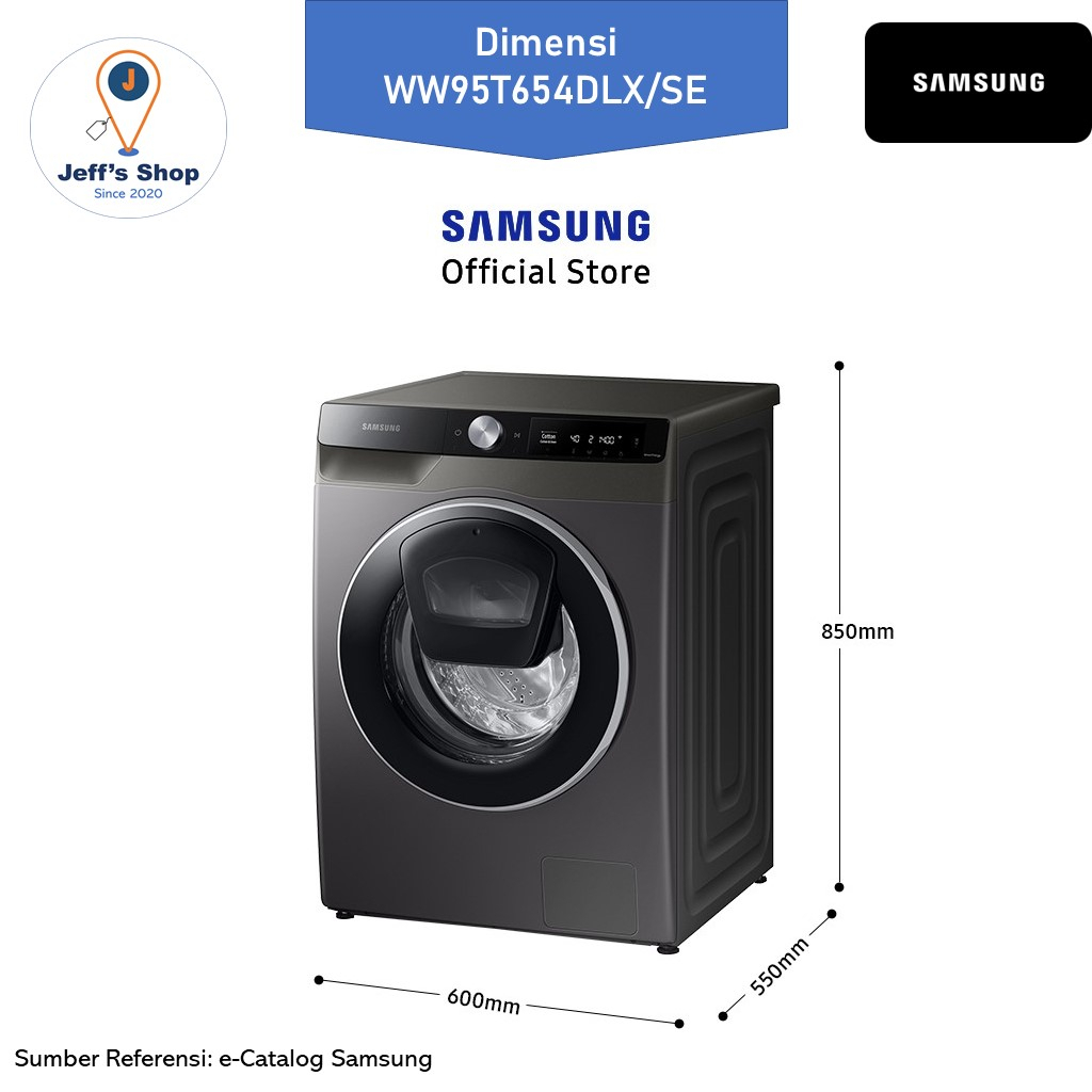 Mesin Cuci Samsung Front Loading [9,5 Kg] WW95T654DLX/SE