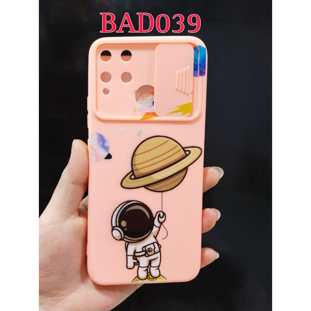 CASE SLIDE MOTIF KARTUN FOR OPPO A74 4G A74 5G A53 A54 SOFTCASE SLIDE KAMERA - BD