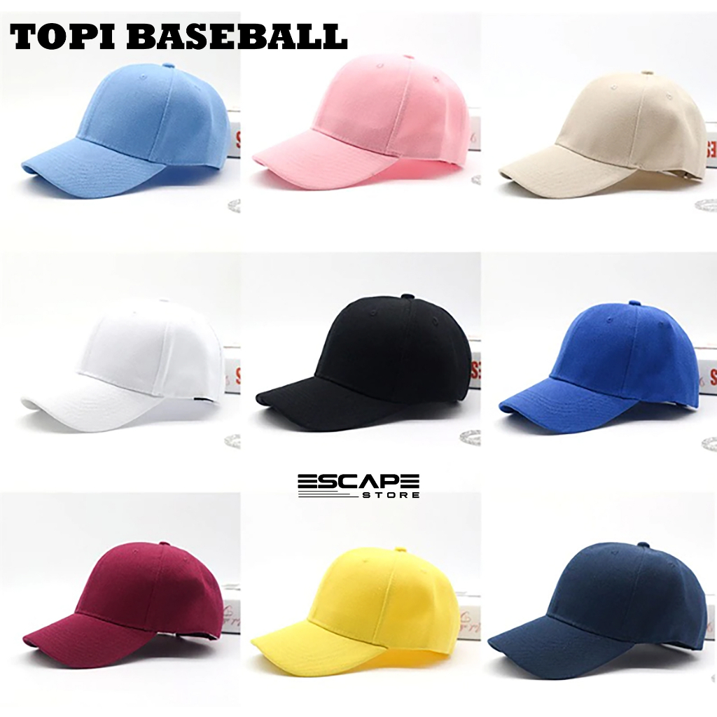 Topi Baseball Warna Maroon Polos Unisex Pria dan Wanita Ring Besi Distro