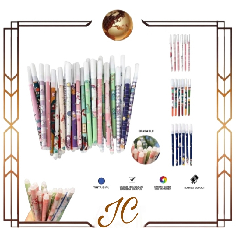 (JC)Pulpen Bisa Dihapus Bolpoin isi 6 pcs Gel Erasable Pen Pena Yang Bisa Dihapus Lucu Hapus/ballpoint isi 6 pcs warna biru