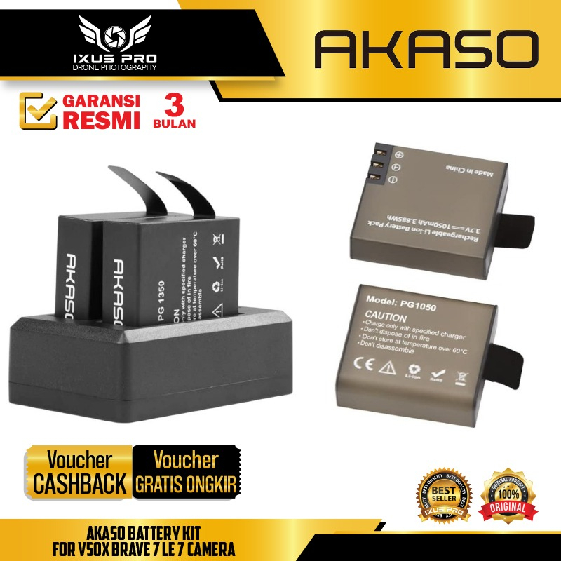 Akaso Battery Kit For V50X Brave 7 LE 7 Camera Original