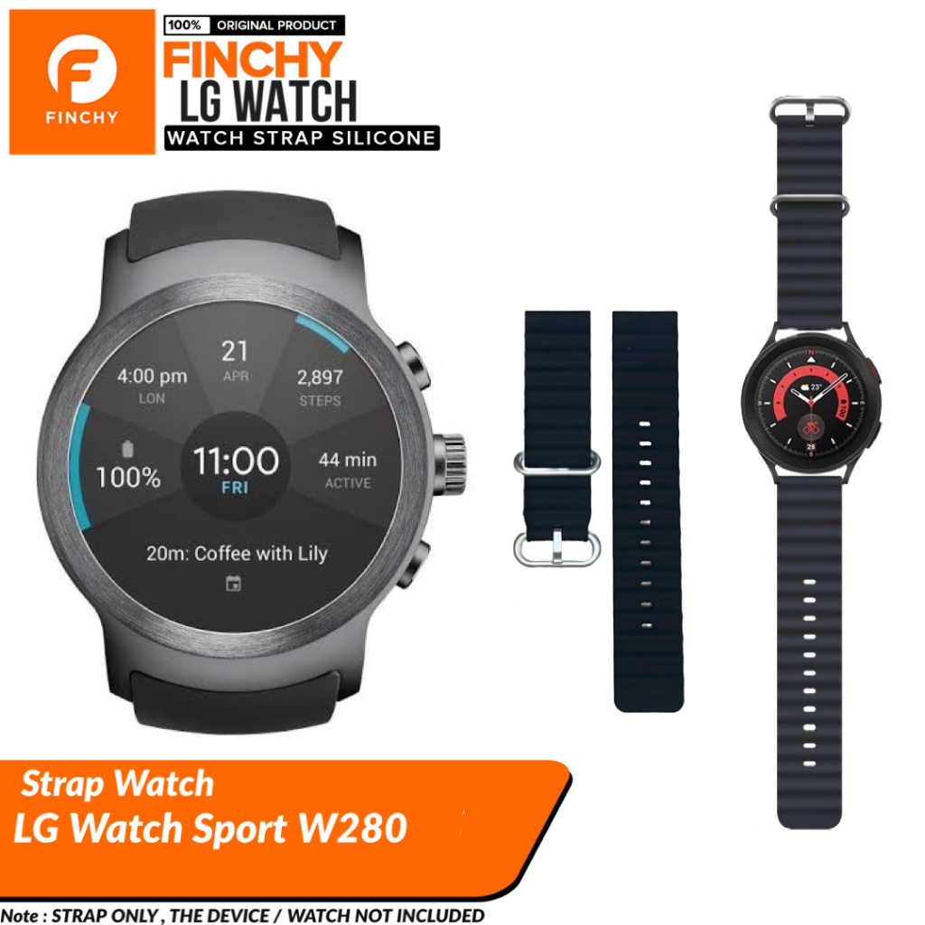 Finchy Ocean Strap for LG Watch Sport W280 Replacement Silicone Wristband Rubber Tali Smartwatch