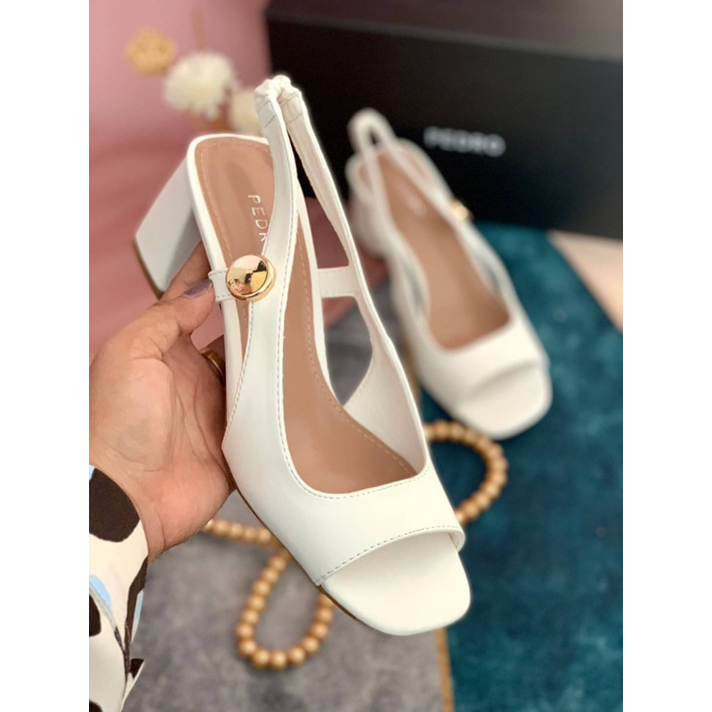SEPATU KERJA WANITA PS077 KULIT LEATHER SLINGBACK SANDAL HEELS PREMIUM IMPORT