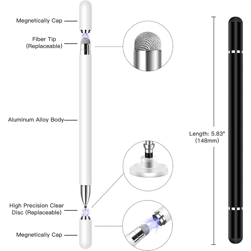 xqxm Stylus Pen Universal 2in1 Pensil magnetic cap HP Tablet iPad Android