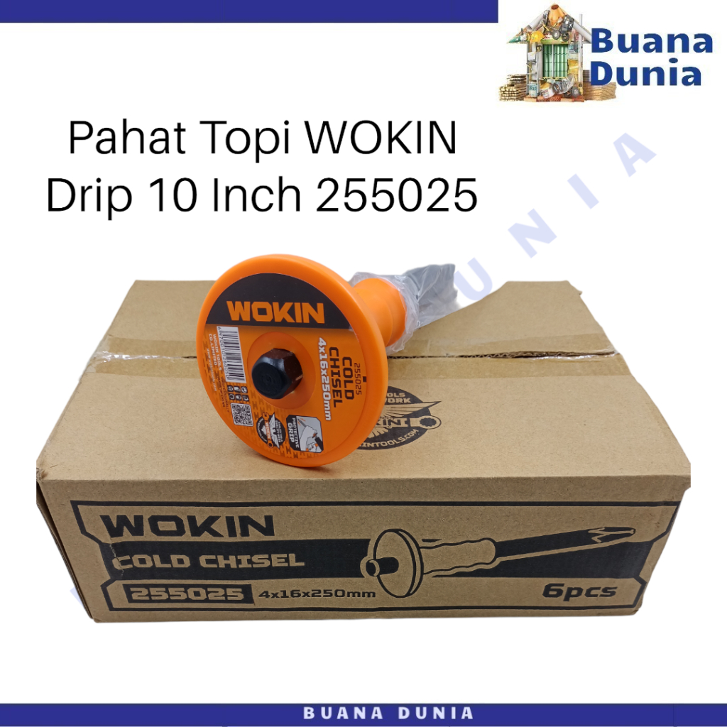 Pahat Topi WOKIN Lancip 10Inch | Cold Chisel Drip | Pahat Topi Betel