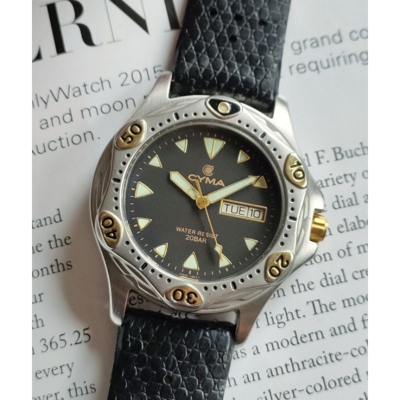 Cyma Diver Quartz "Starfish" Le Locle Quartz Switzerland Swiss Made circa 1990s